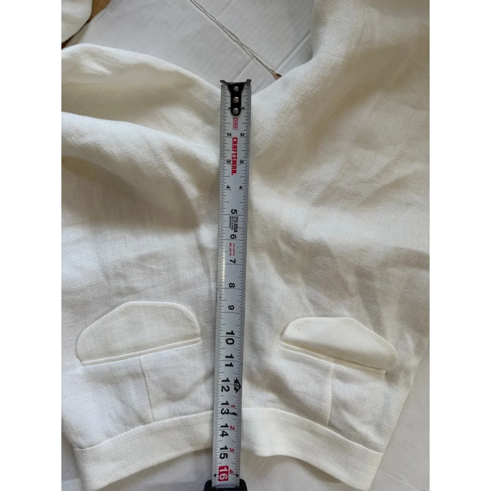 NWT Women's Massimo Dutti White Linen Trousers Size 4 - Picture 9 of 13